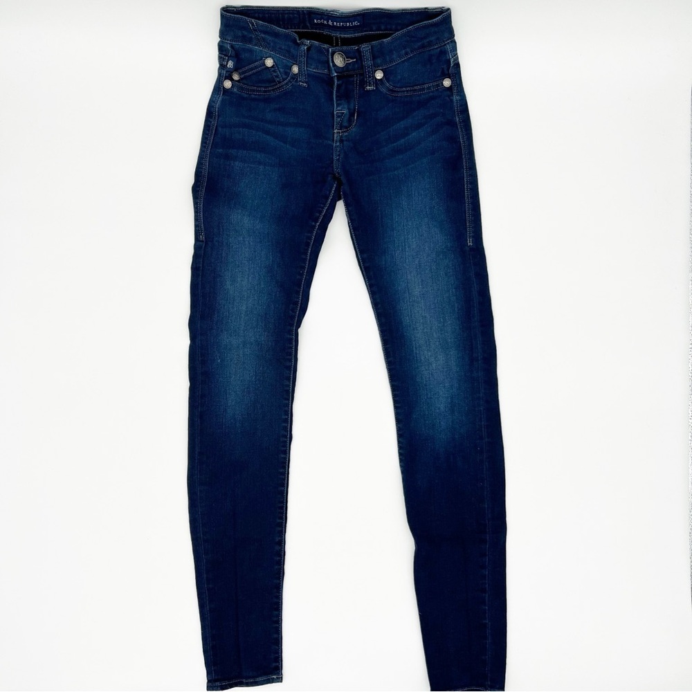 Rock & Republic Kashmiere Skinny Jeans – Dark Wash –‎ Size 0M